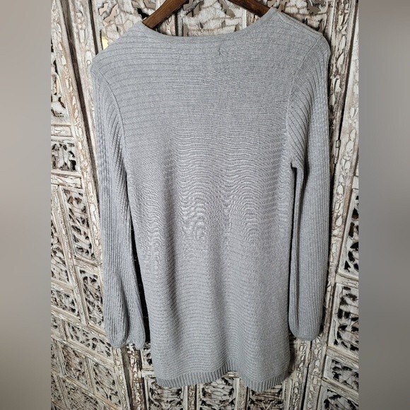 Apt. 9 Grey Geometric Tunic Long-sleeved Sweater Dress Size Large - Picture 3 of 12